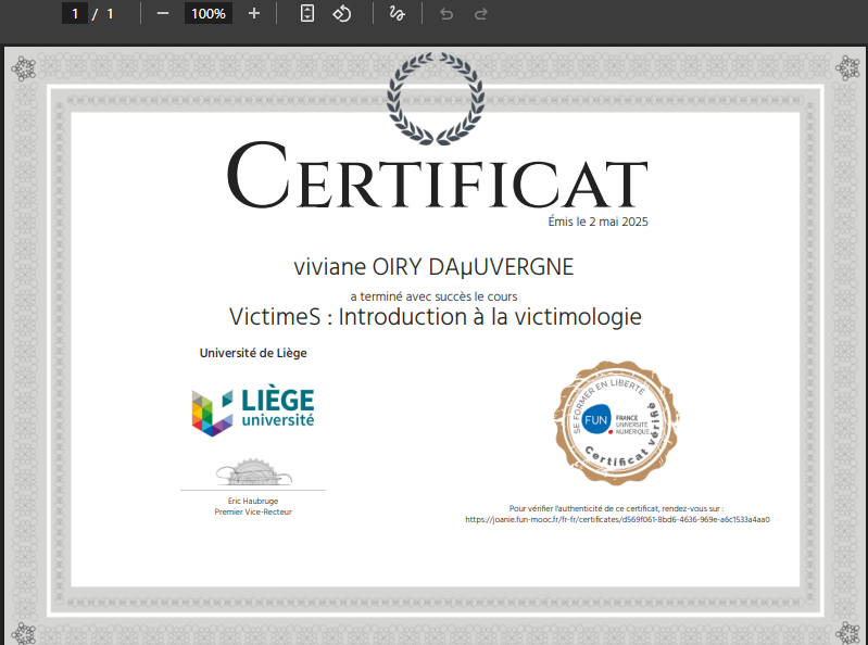 diplome victimologie